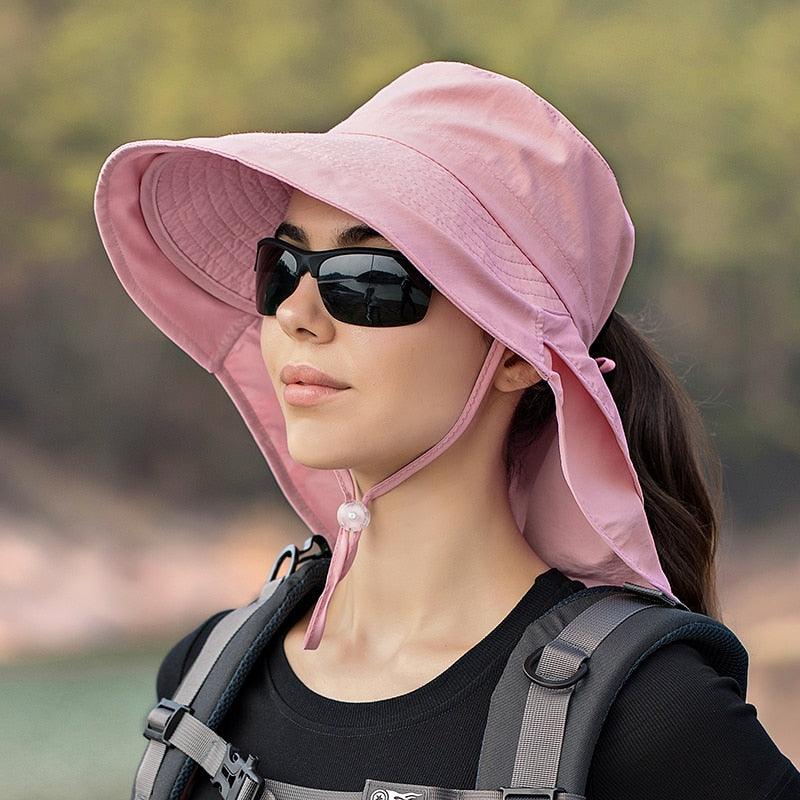 Unisex Wide Brim Safari Sun Hat with UV Neck Protection