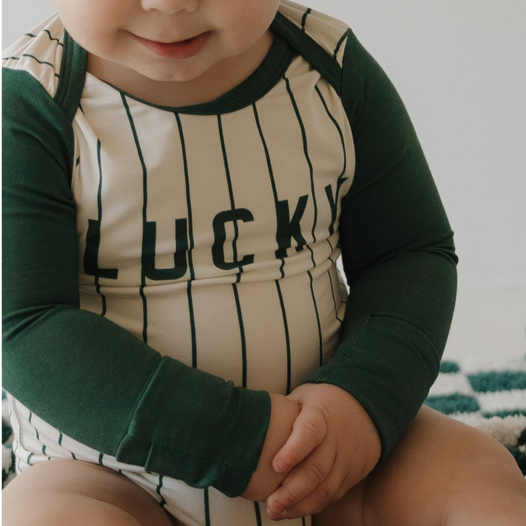 Long Sleeve Bamboo Snapsuit | Lucky