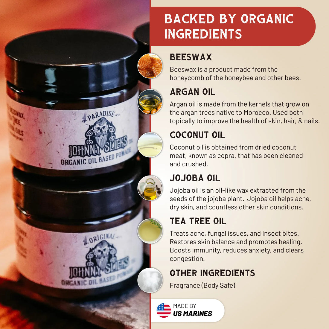 Original Organic Oil Based Hair Pomade Low Hold High Shine - Image 3