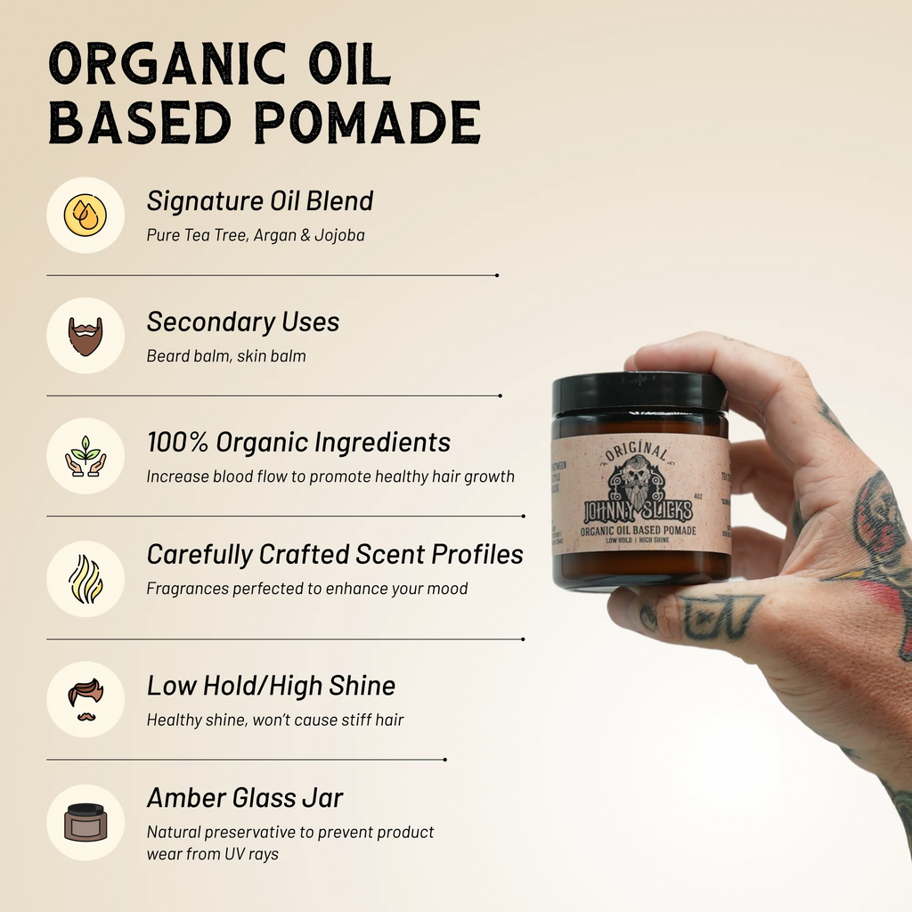 Original Organic Oil Based Hair Pomade Low Hold High Shine - Image 4