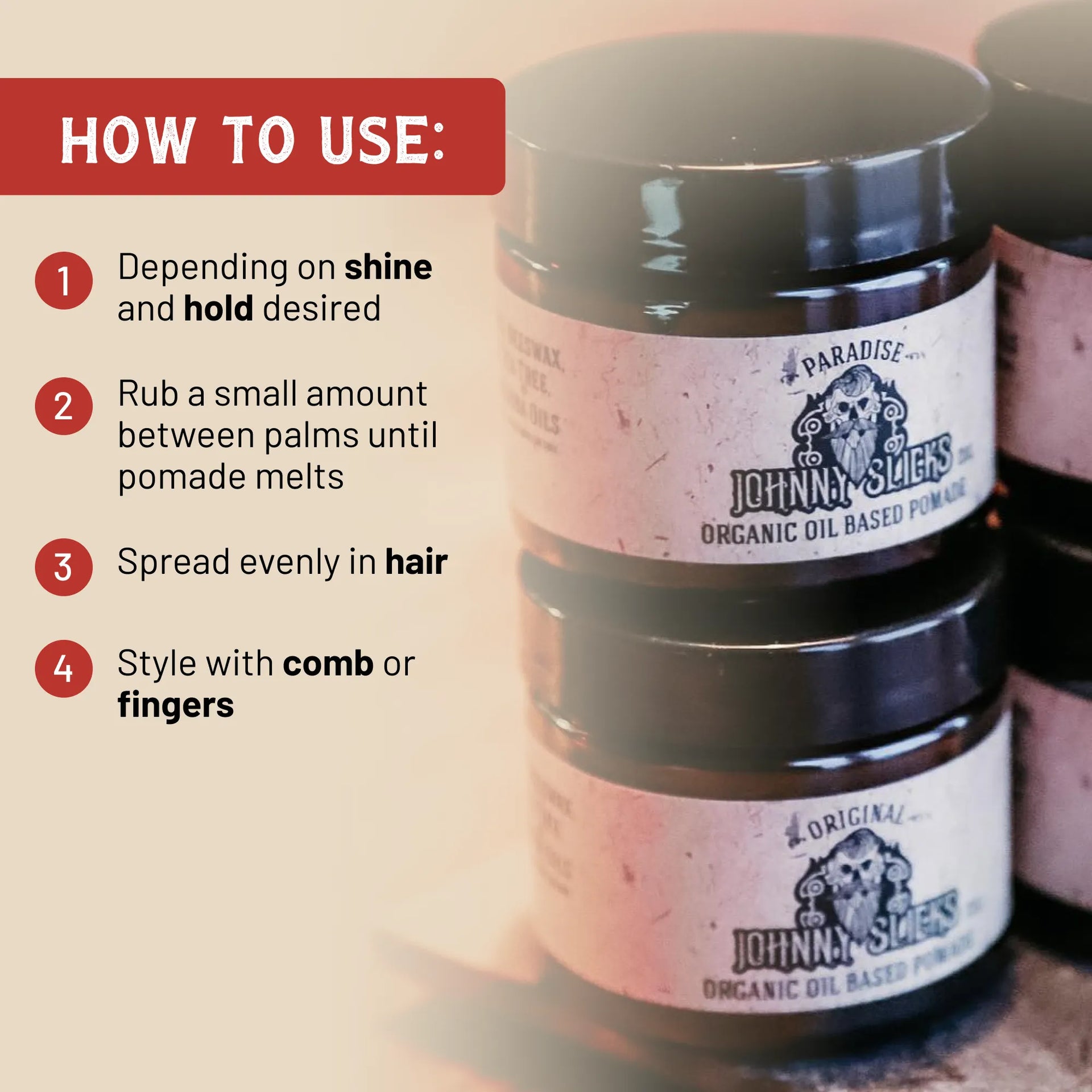 Original Organic Oil Based Hair Pomade Low Hold High Shine - Image 5