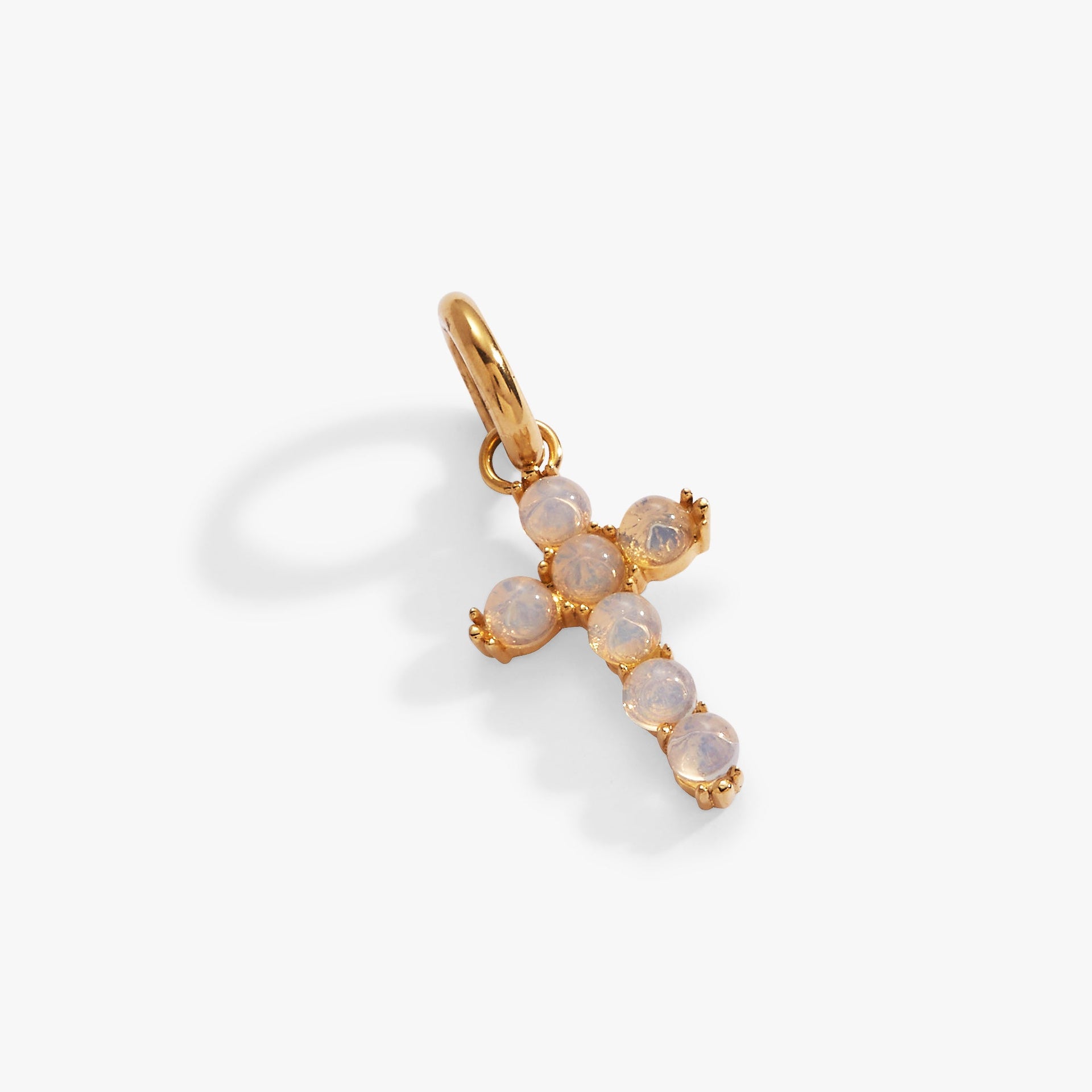 Opal Cross Interchangeable Charm in Silver or Gold Stainless Steel