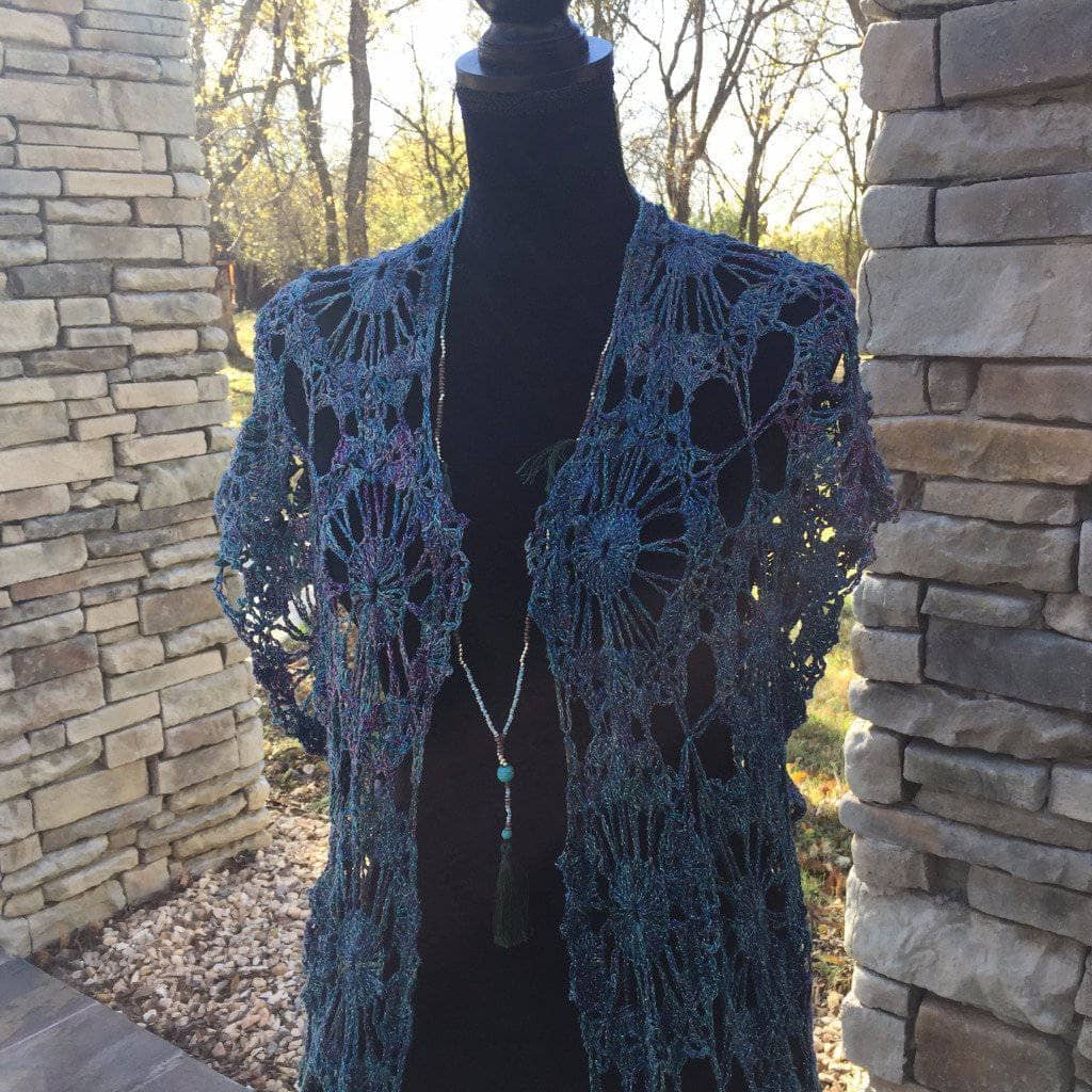Openwork Duster Crochet Pattern for Breezy Lace Weight Cover-Up