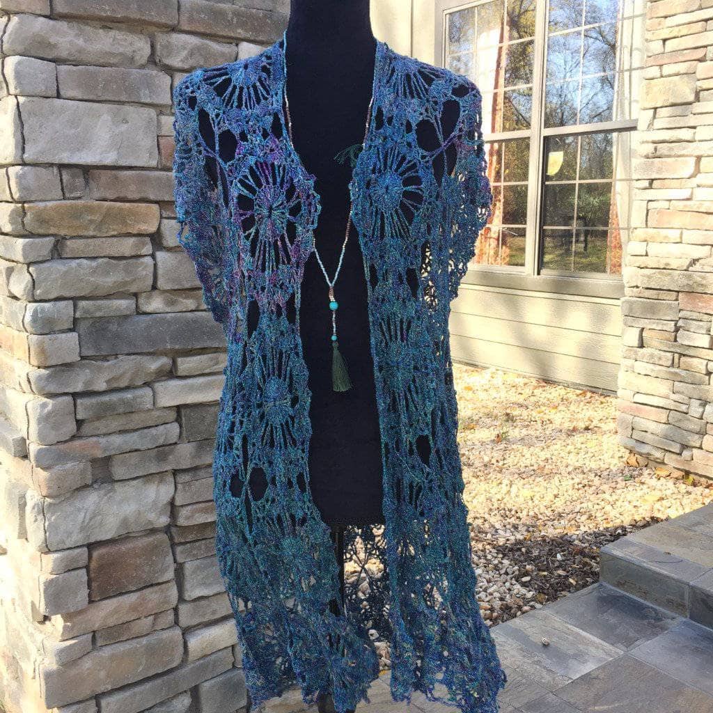 Openwork Duster Crochet Pattern for Breezy Lace Weight Cover-Up