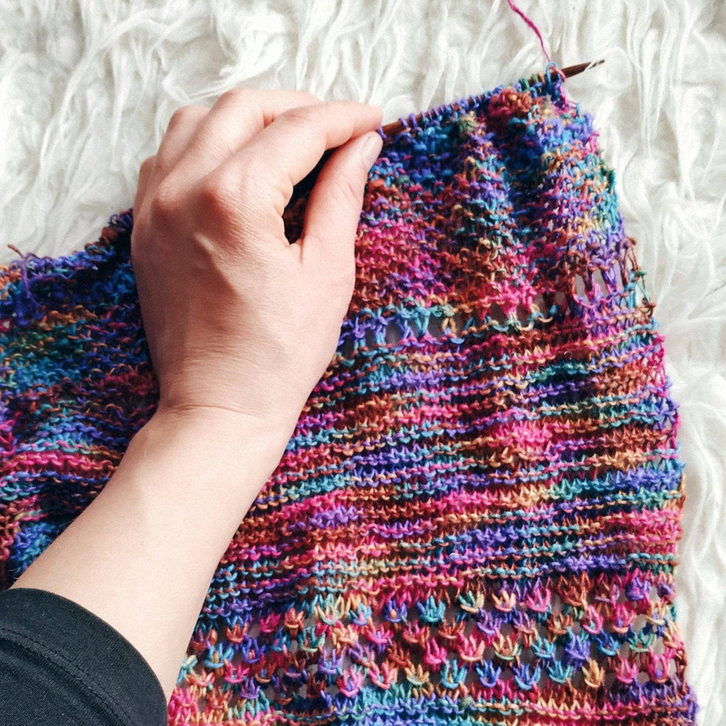 Openwork Lattice Lace Weight Shawl Knitting Pattern