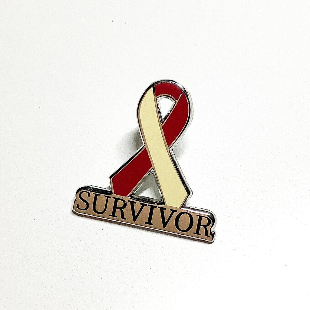 Oral, Head and Neck Cancer Survivor Awareness Ribbon Enamel Pin – 1-inch