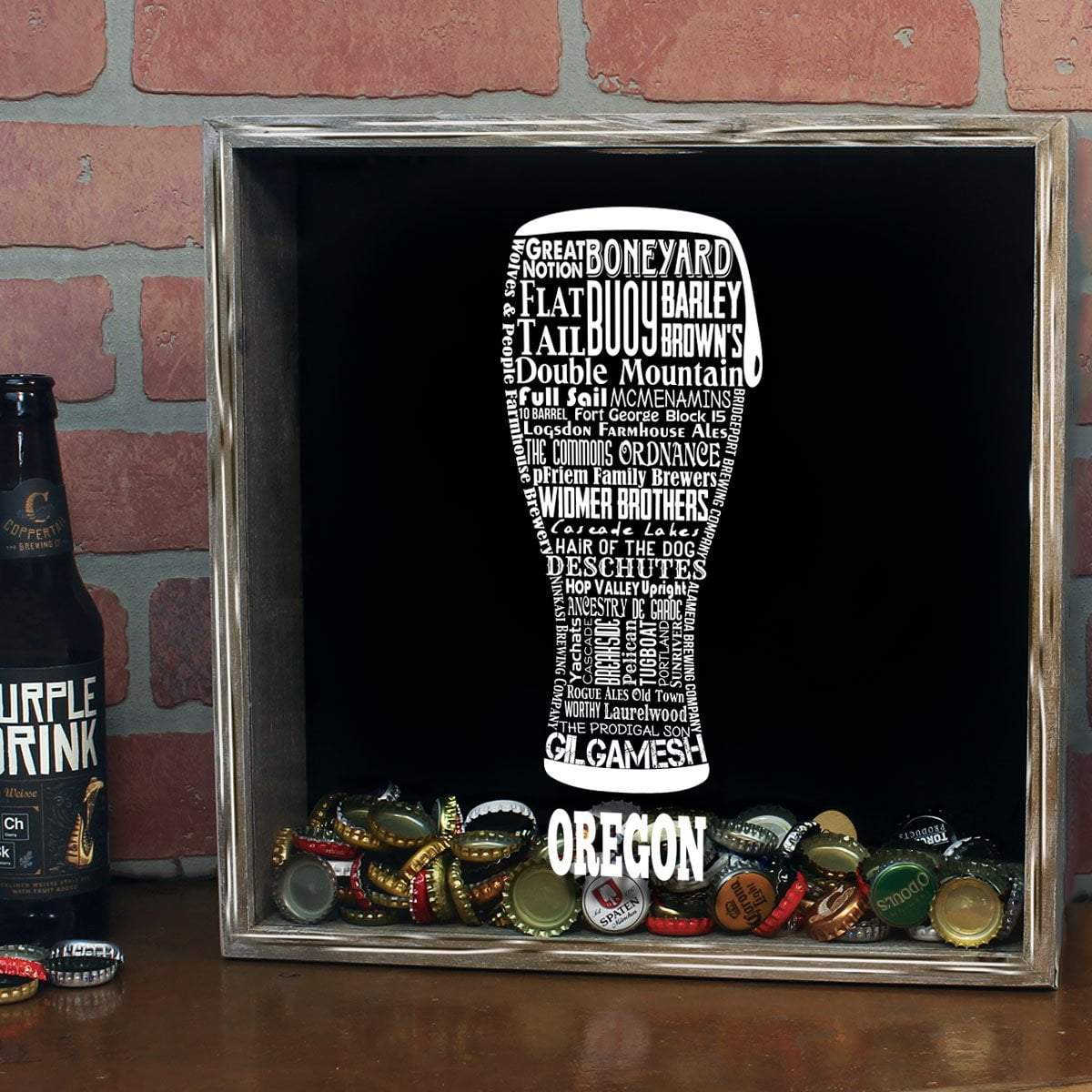 Oregon Beer Typography Shadow Box