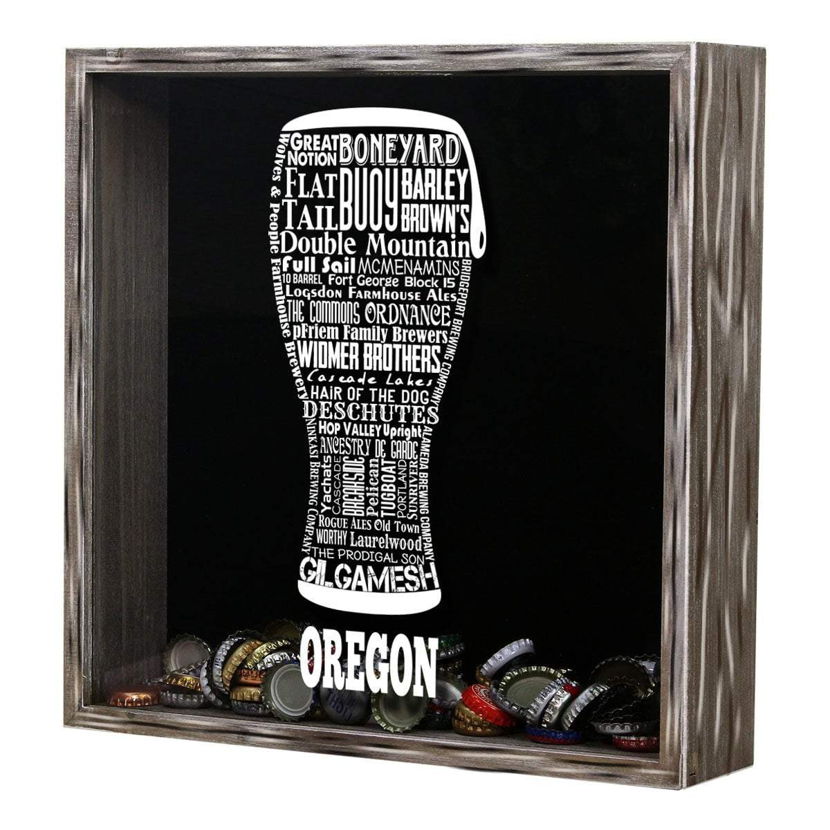 Oregon Beer Typography Shadow Box