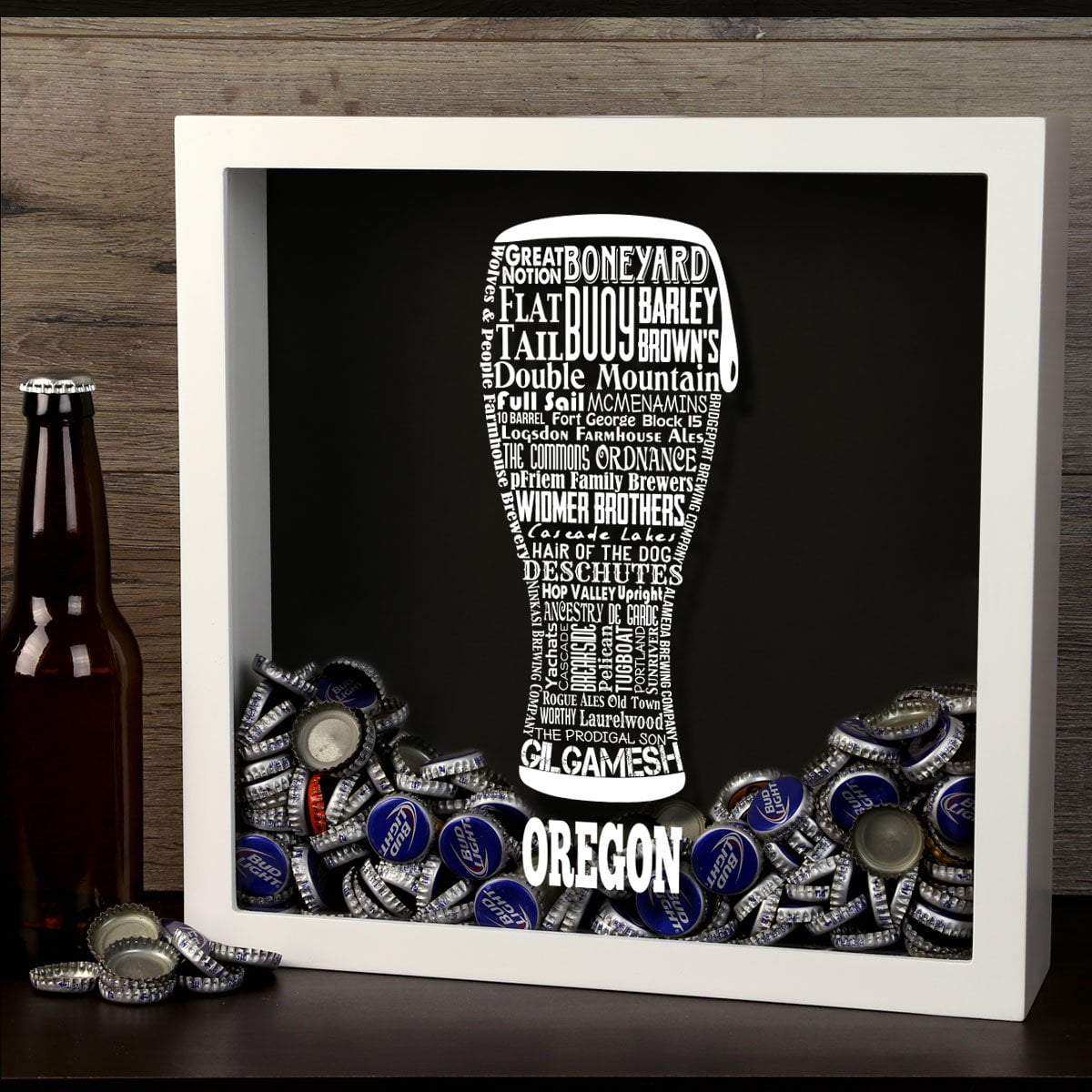 Oregon Beer Typography Shadow Box