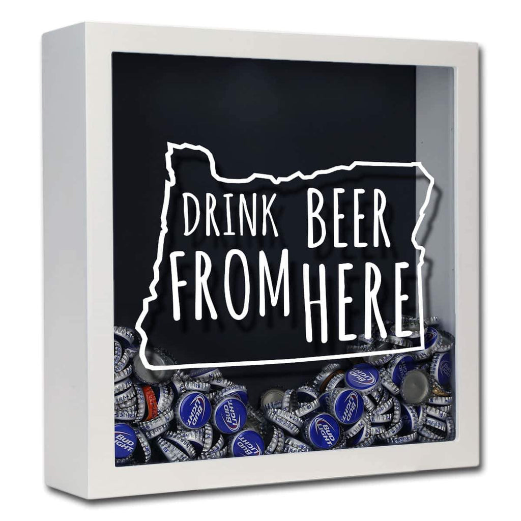 Oregon Drink Beer From Here Beer Cap Shadow Box