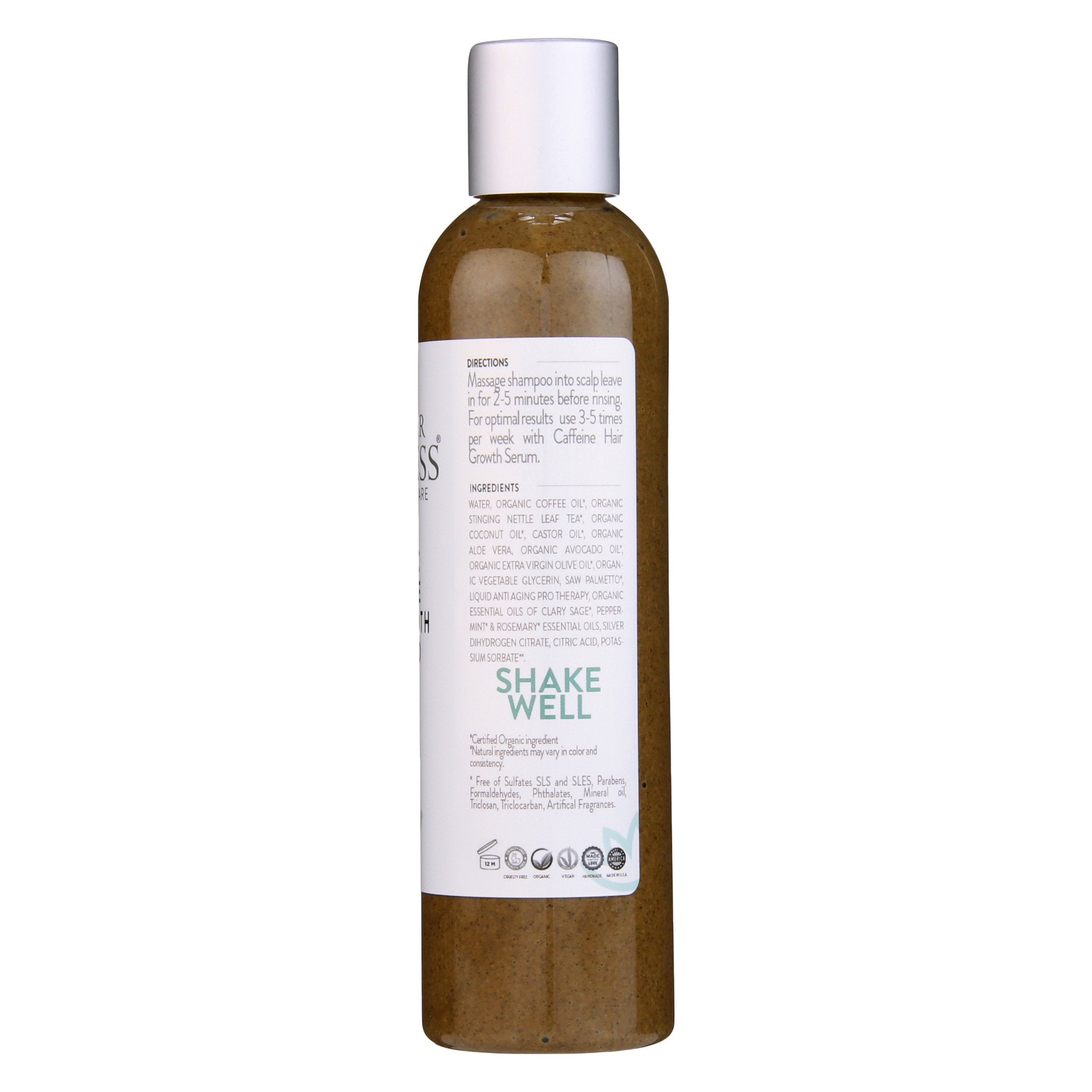 Organic Caffeine Shampoo for Hair Growth – Stimulating Shampoo with Rosemary & Black Castor Oil
