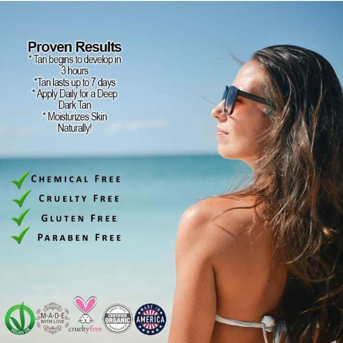 Organic DHA Free Self Tanner Sun-Kissed Glow 8 oz