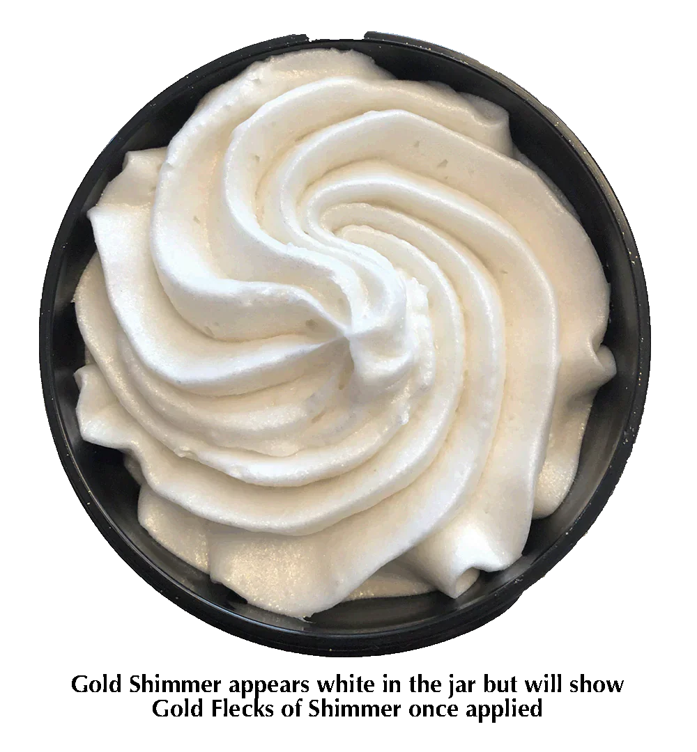 Organic Shimmer Whipped Body Butter with Subtle Gold Glow 2 oz