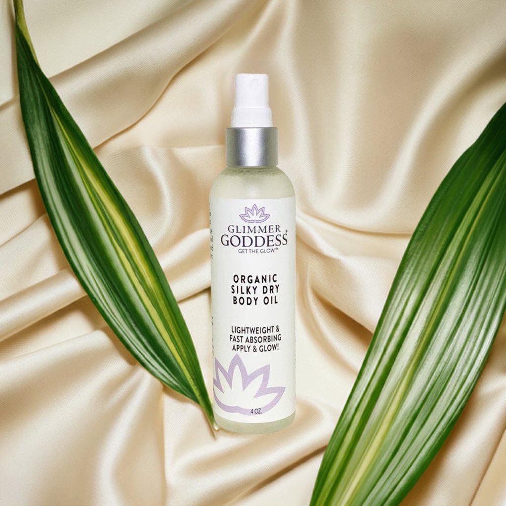 Organic Silky Dry Body Oil 4 oz – Fast-Absorbing with Rosemary, Sunflower & Vitamin E