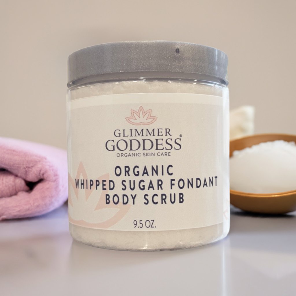 Organic Whipped Sugar Body Scrub 10 oz – Crepey Skin Treatment & Exfoliator