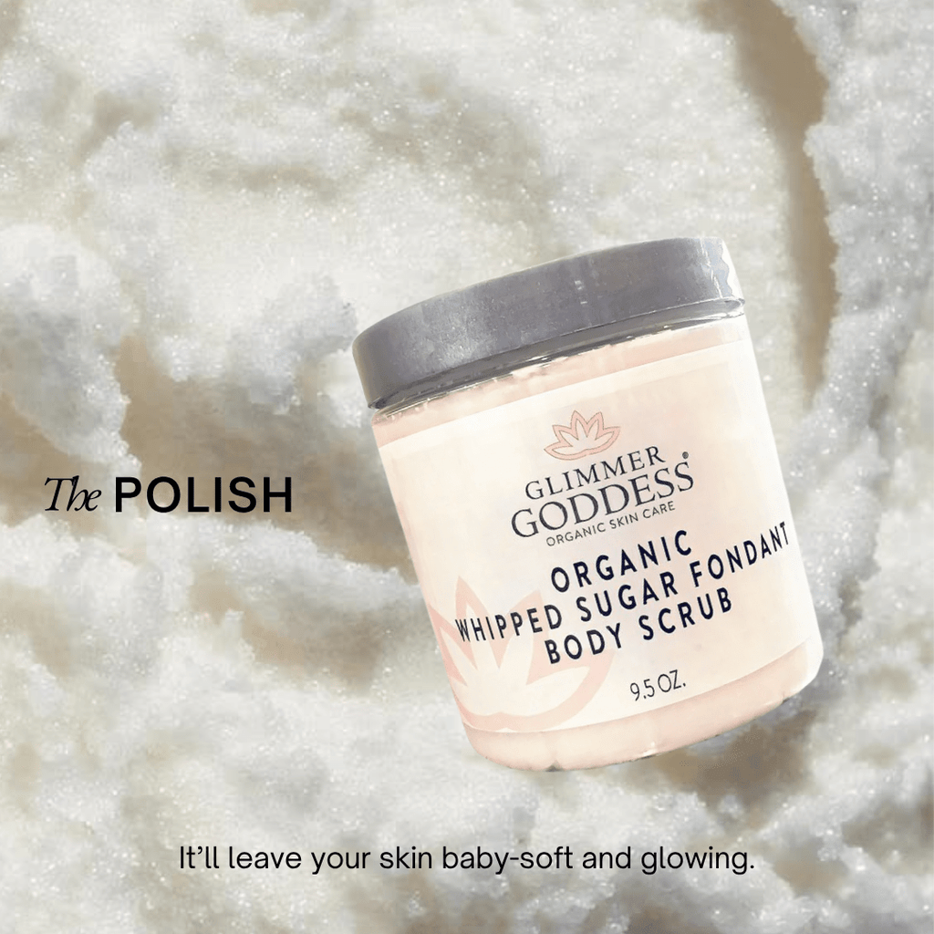 Organic Whipped Sugar Body Scrub 10 oz – Crepey Skin Treatment & Exfoliator