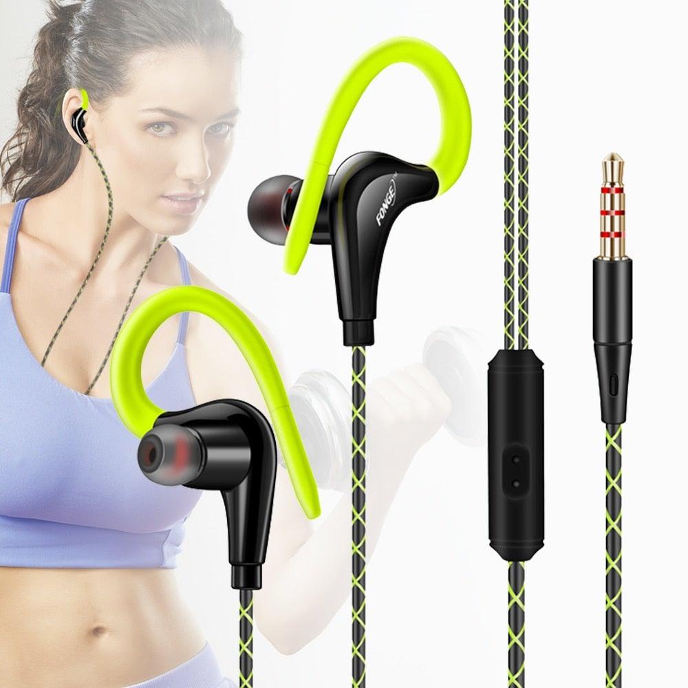 Stevvex wireless sports earphones with charging case and secure ear hooks