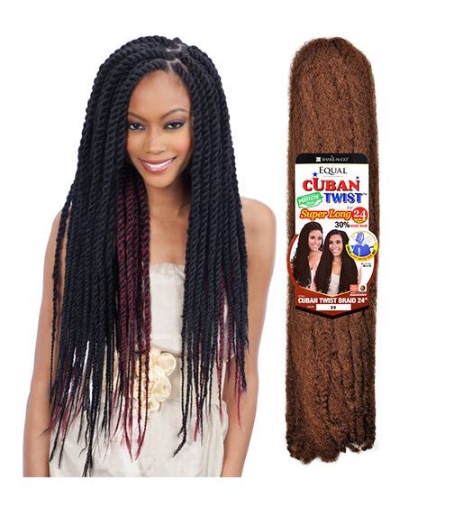 FreeTress Equal Cuban Twist Braid 24" Double Strand Hair