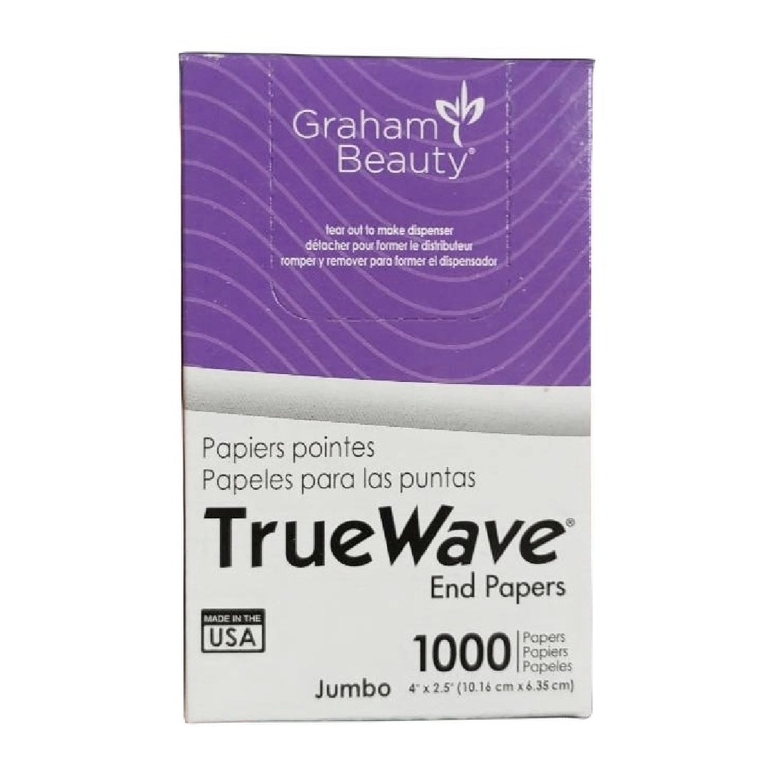 Graham Beauty True Wave Jumbo End Papers in purple and white box packaging