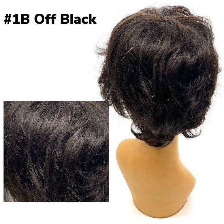 100% Human Hair Full Wig - Style #32792 in #1B Off Black