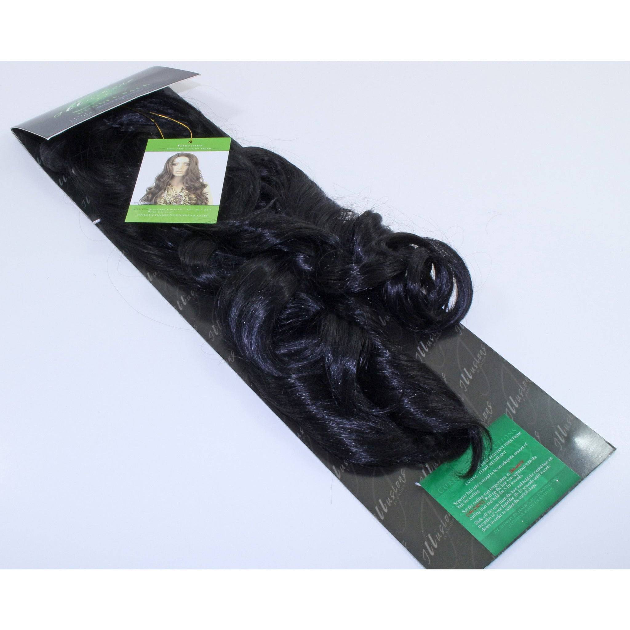 Illusions Brazilian Curly 4-piece hair bundle set with closure
