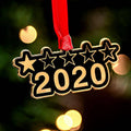 Metal Christmas Ornament - Gold 2020 Bad Review Holiday Decoration Gift Box
