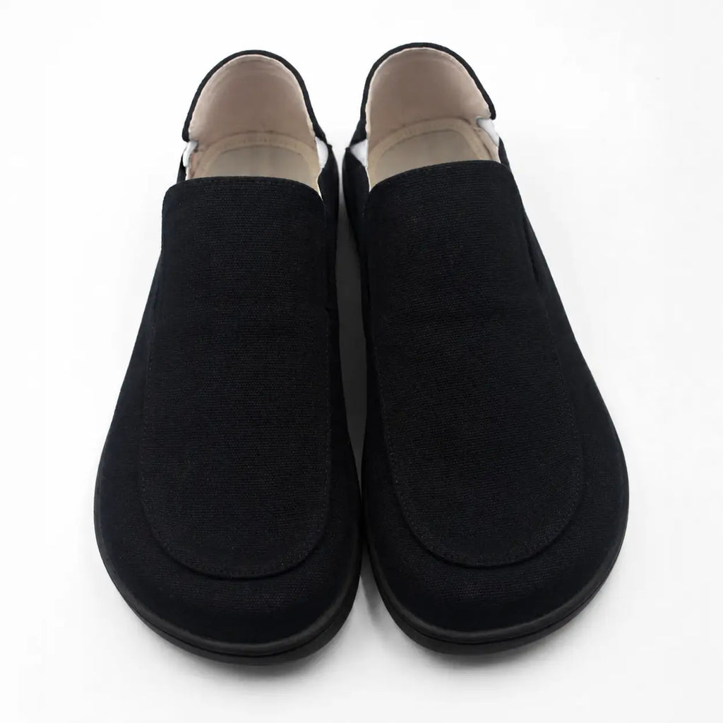 Oso CG2 Minimalist Barefoot Slip-On Shoes in Black Canvas