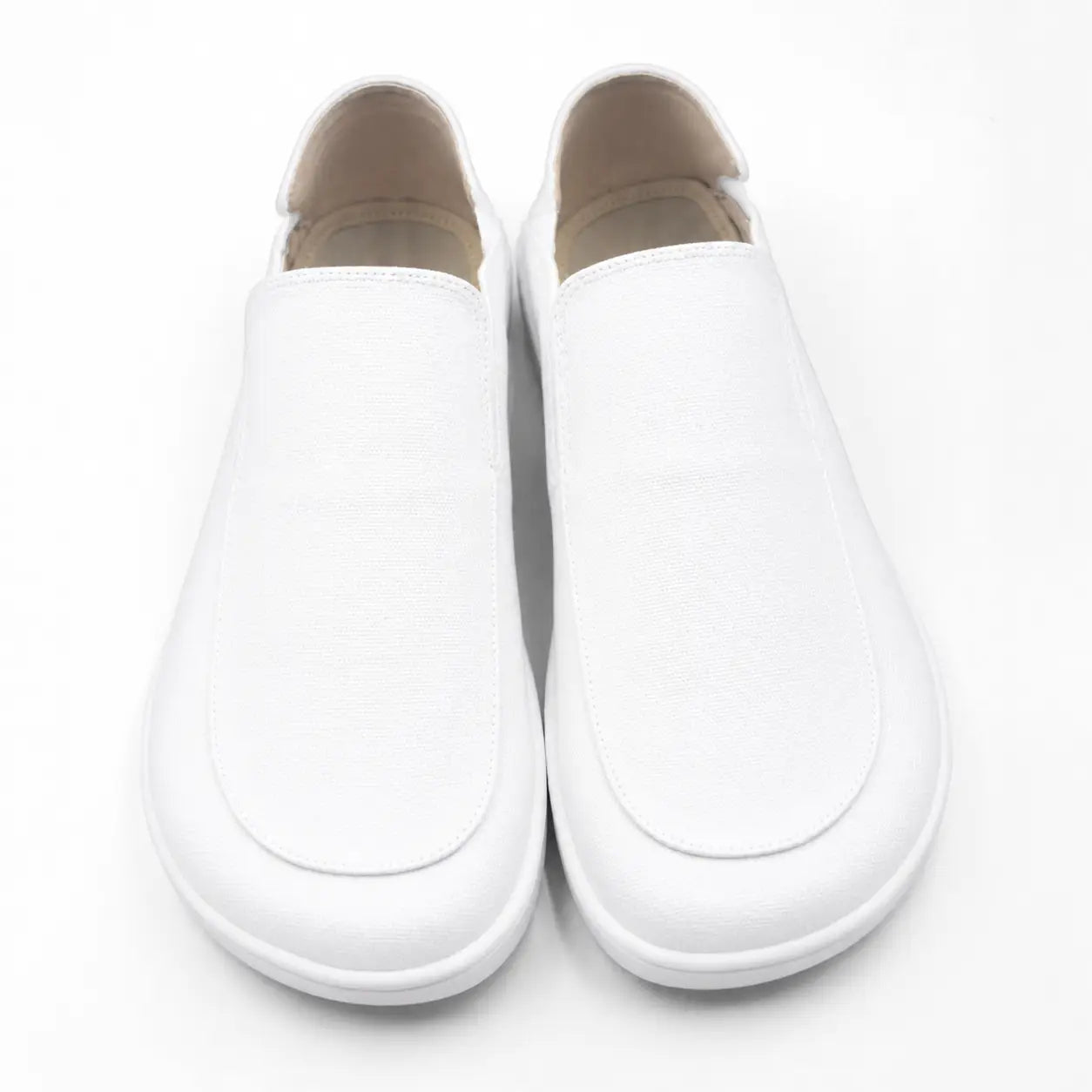 Oso CG2 Minimalist Barefoot Slip-On Shoes in White Canvas