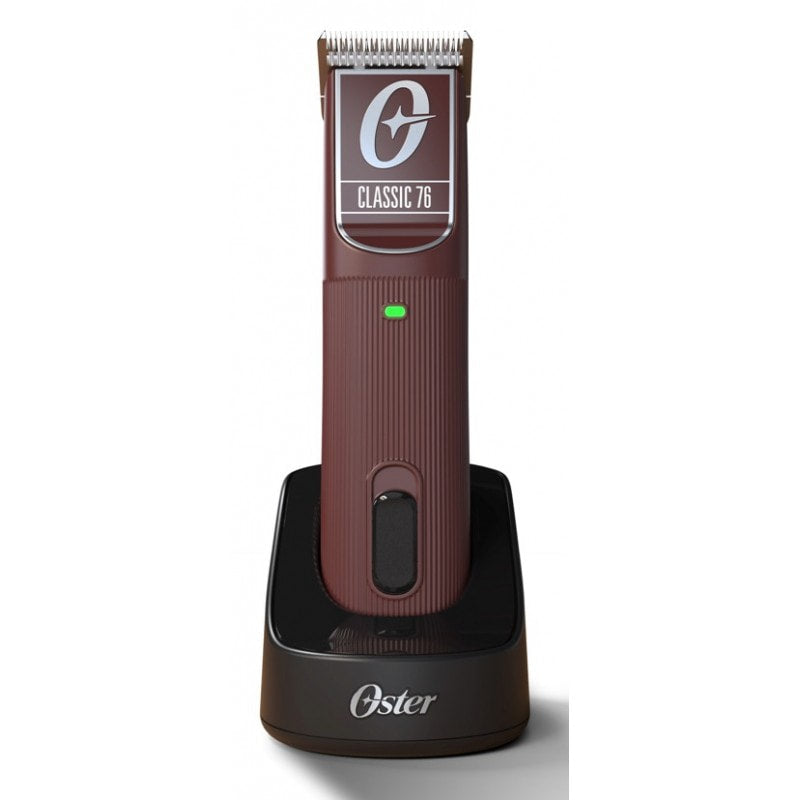 Oster Classic 76 cordless hair clipper in burgundy and black finish