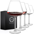 Chouggo Super Large 28Oz Wine Glasses Set of 4 Hand Blown Crystal Red Wine or White Wine Burgundy Glass Hand Crafted by Artisans - Gifts for Women Men Wedding Anniversary Christmas Birthday