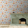 Ottavia wallpaper pattern by Danielle Chandler Design installed on a clean modern wall