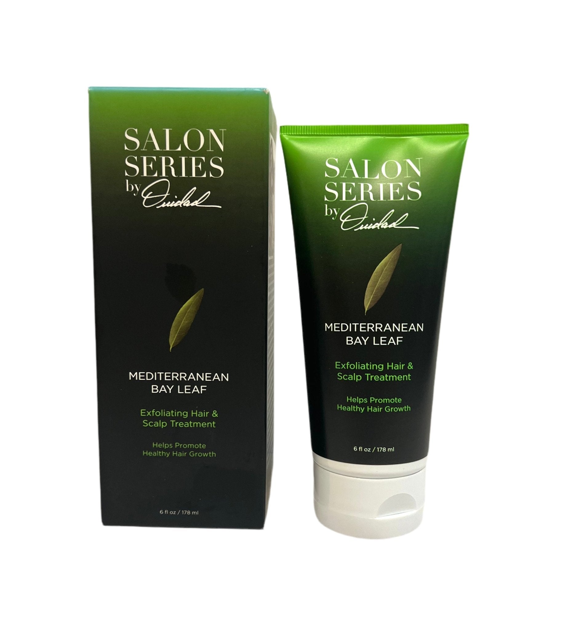 Bottle of Ouidad Mediterranean Bay Leaf Exfoliating Hair & Scalp Treatment 6 fl oz