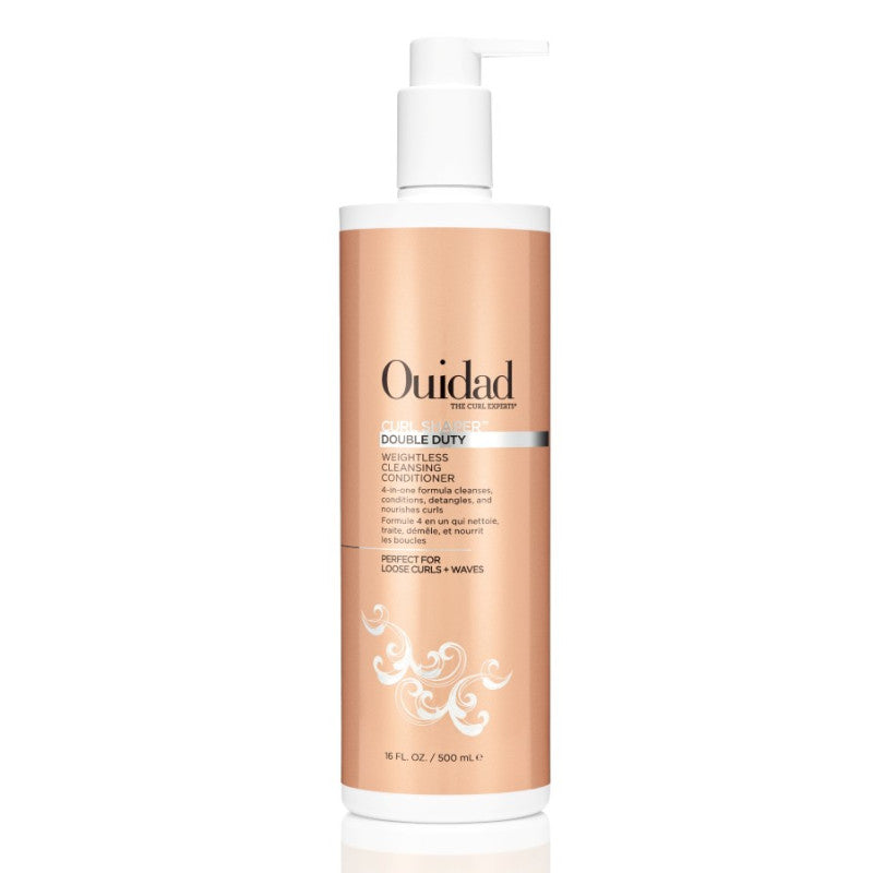 Ouidad Curl Shaper Double Duty Weightless Cleansing Conditioner 33.8 oz bottle in white and copper