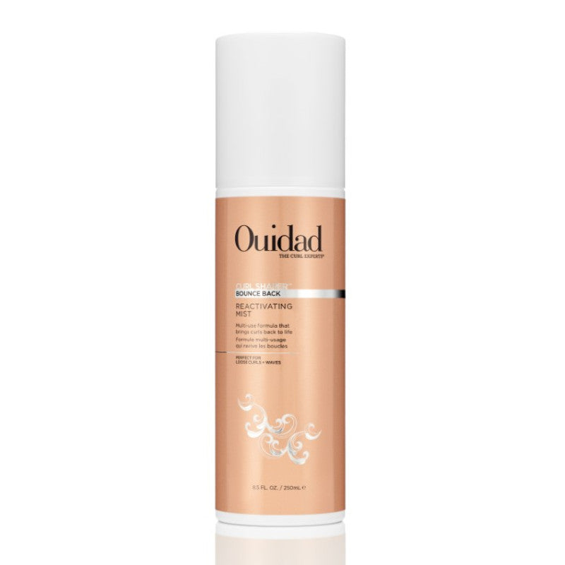 Ouidad Curl Shaper Bounce Back Reactivating Mist 8.5oz bottle in copper and white