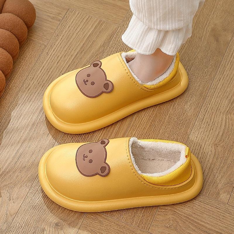 Women's Waterproof Plush Fuzzy Clogs Non-Slip Winter House Slippers