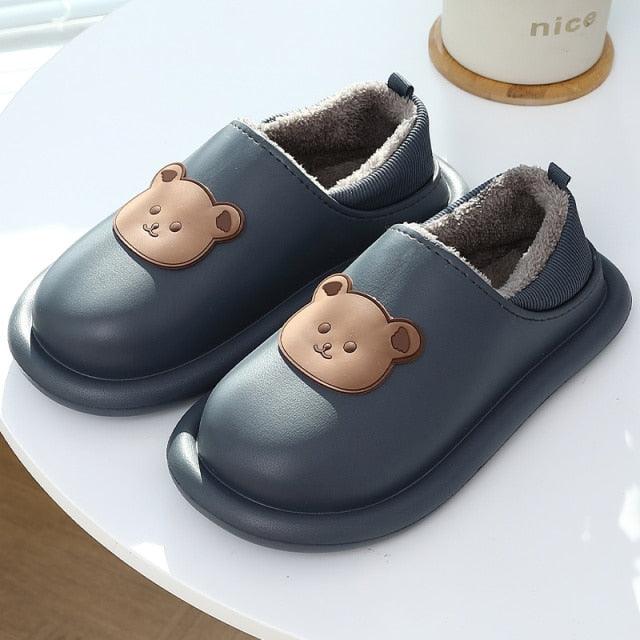 Women's Waterproof Plush Fuzzy Clogs Non-Slip Winter House Slippers