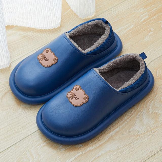 Women's Waterproof Plush Fuzzy Clogs Non-Slip Winter House Slippers