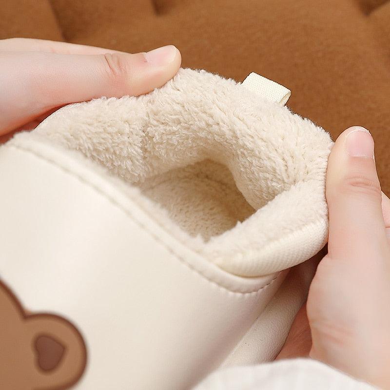 Women's Waterproof Plush Fuzzy Clogs Non-Slip Winter House Slippers