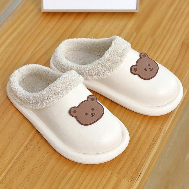 Women's Waterproof Plush Fuzzy Clogs Non-Slip Winter House Slippers