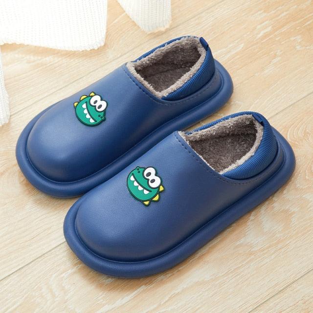 Women's Waterproof Plush Fuzzy Clogs Non-Slip Winter House Slippers