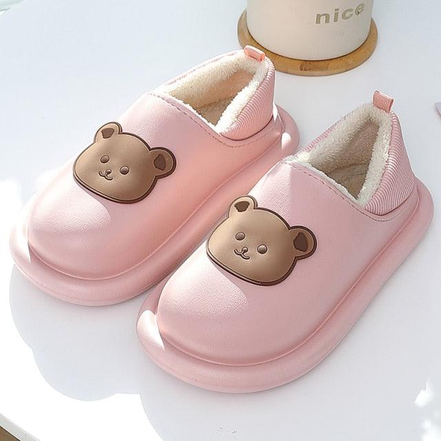 Women's Waterproof Plush Fuzzy Clogs Non-Slip Winter House Slippers