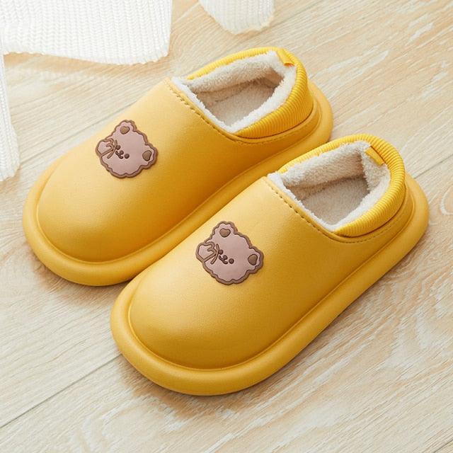 Women's Waterproof Plush Fuzzy Clogs Non-Slip Winter House Slippers