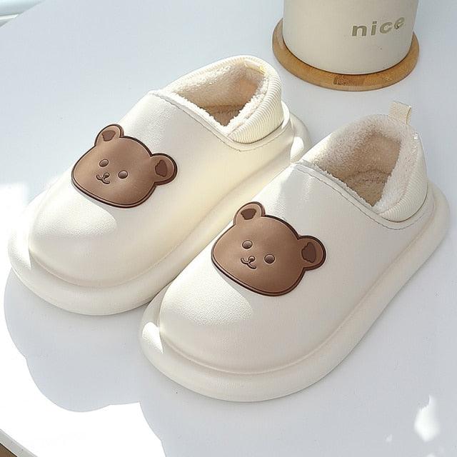 Women's Waterproof Plush Fuzzy Clogs Non-Slip Winter House Slippers