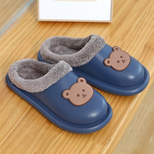Women's Waterproof Plush Fuzzy Clogs Non-Slip Winter House Slippers