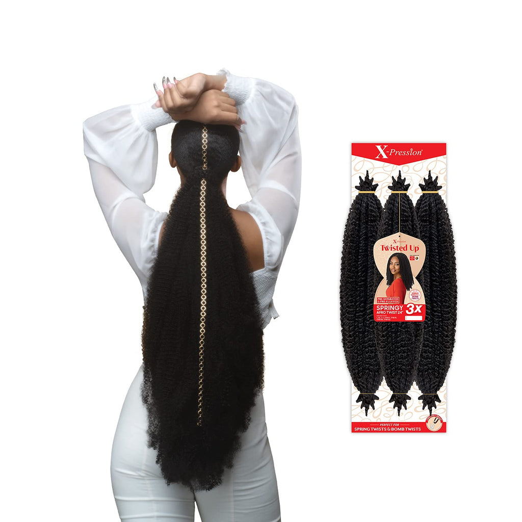 24-Inch X-Pression Twisted Up 3X Springy Afro Twist Crochet Braids
