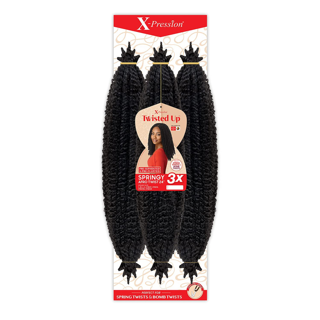 24-Inch X-Pression Twisted Up 3X Springy Afro Twist Crochet Braids
