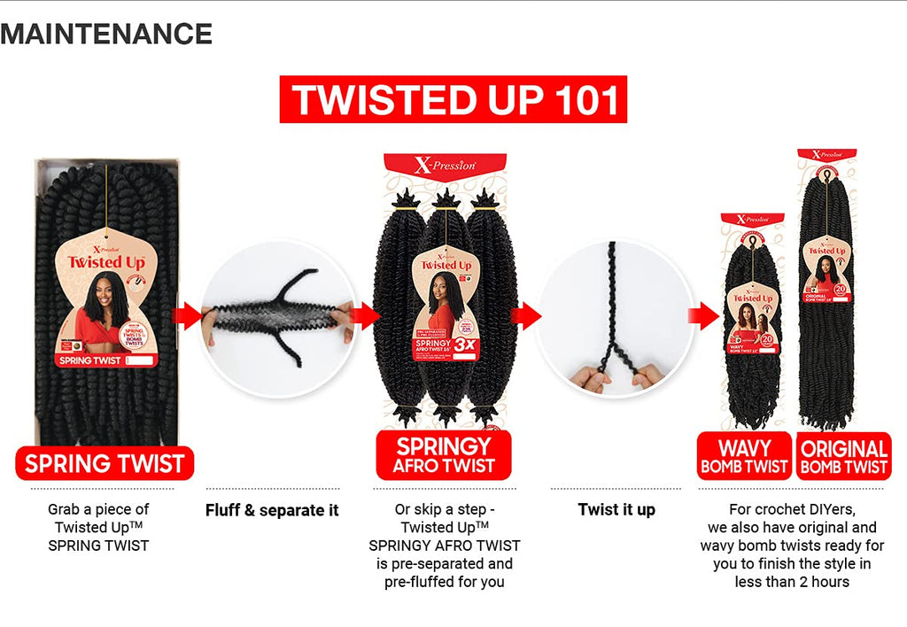24-Inch X-Pression Twisted Up 3X Springy Afro Twist Crochet Braids