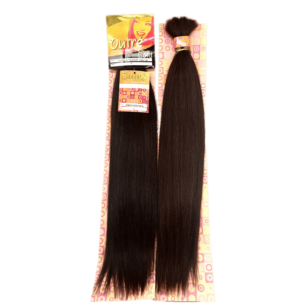 Outre Gold HH Bulk Super Yaki premium human hair extensions for professional braiding and weaving styles