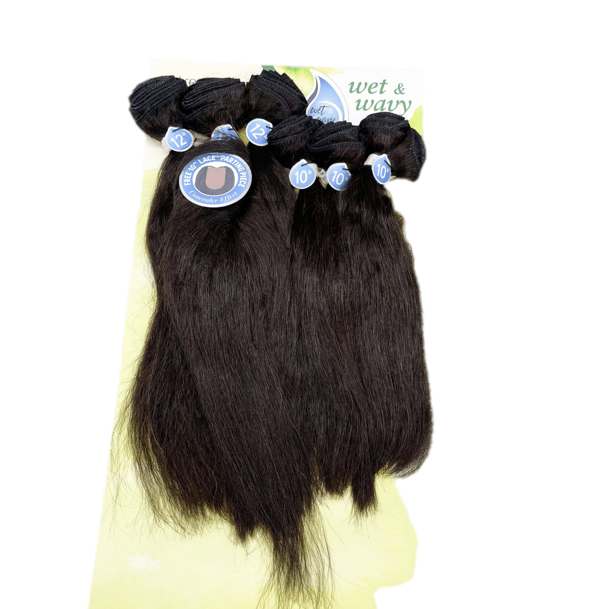 Close up of 100% Brazilian unprocessed human hair bundle, 10-12 inches
