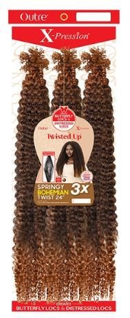 Outre X-Pression 3X Springy Bohemian Twist 24 inch hair extensions in 2T1B/27 color